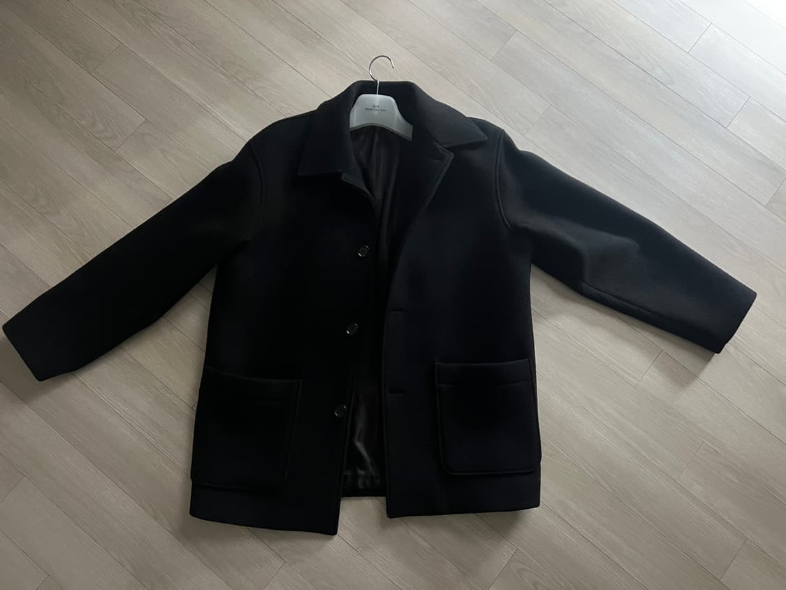 스테디에브리웨어 울 하프 코트 블랙 3사이즈 상품이미지1