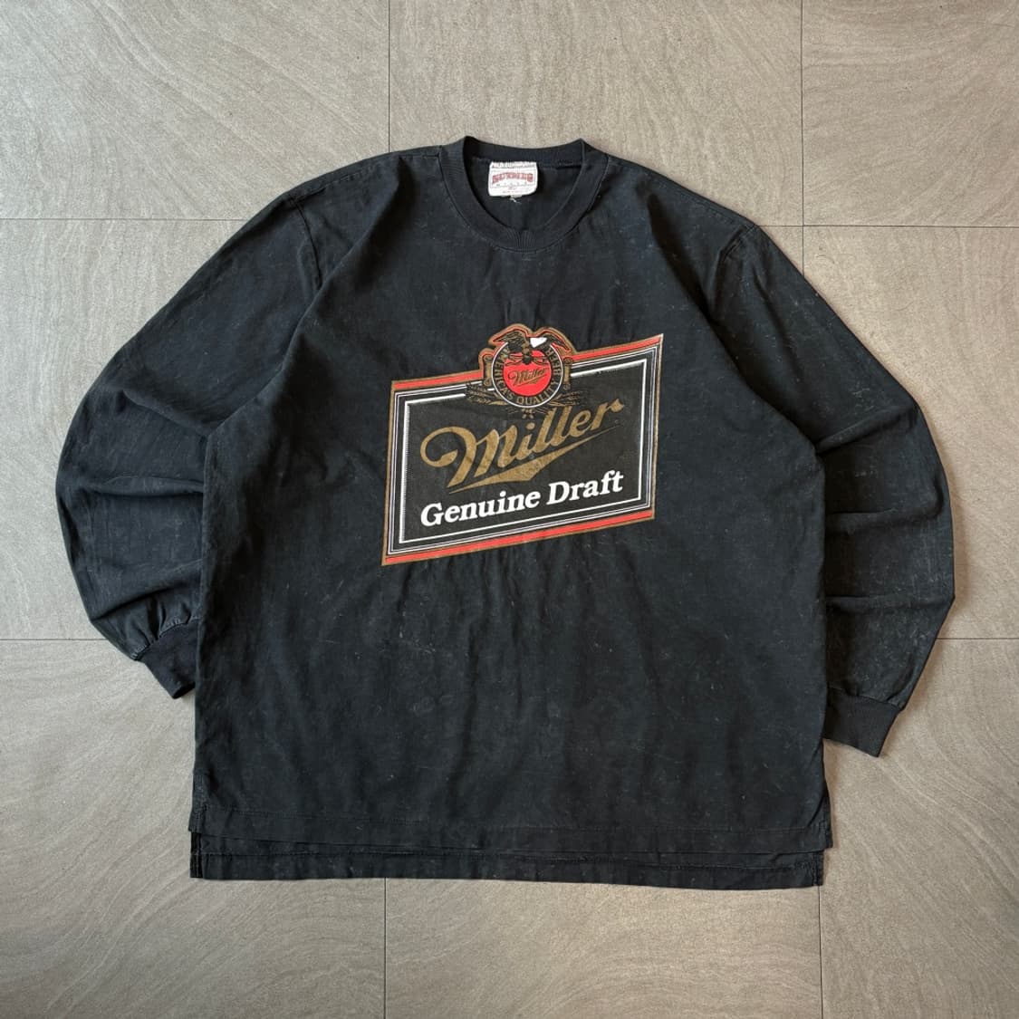 90년대 미국 생산 밀러 블랙 롱 슬리브 긴팔티 상품이미지1