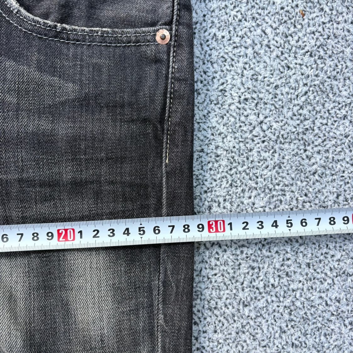 W31 리바이스502 흑청 데님 (수선) 0325J 상품이미지8