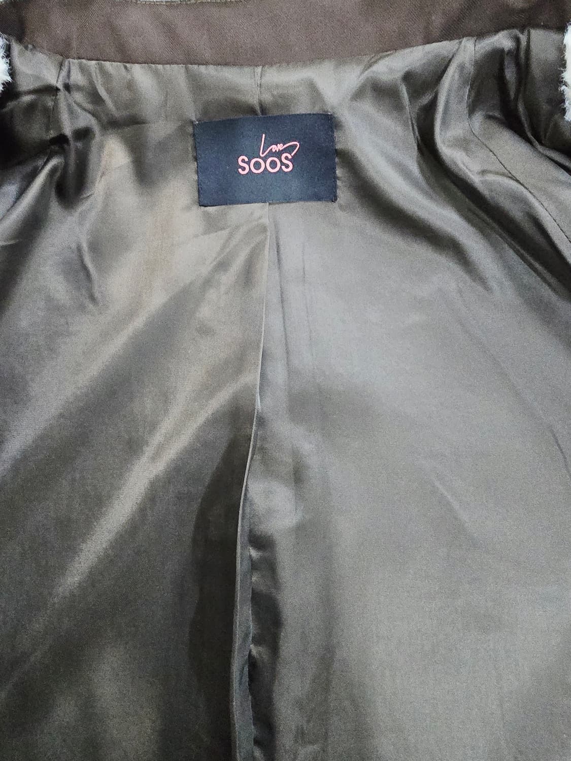 SOOS 체크 무늬 숏 코트 퍼 카라 자켓 상품이미지8