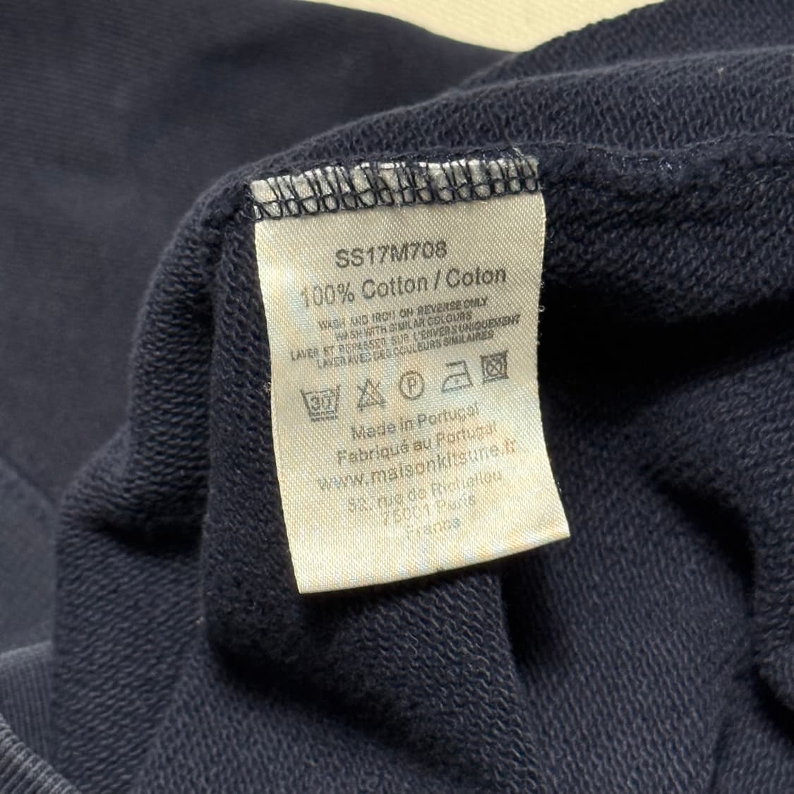 L 메종키츠네 트리컬러 폭스 패치 네이비 맨투맨 상품이미지5