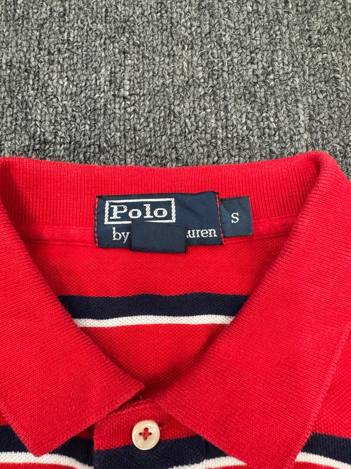 S)폴로랄프로렌 빈티지 스트라이프 패턴 여성 카라 반팔 상품이미지3