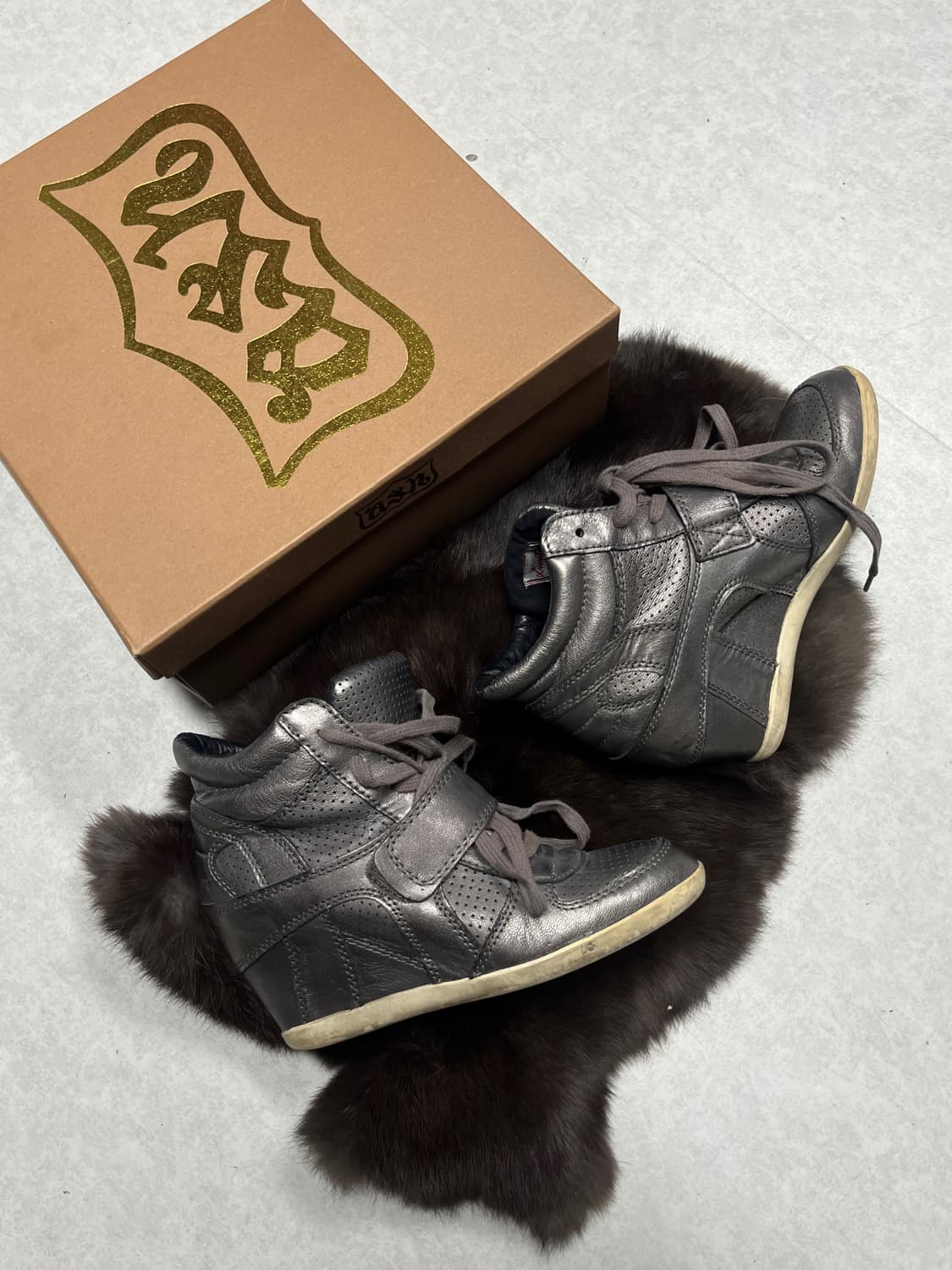 ASH 희귀 보위 웨지힐 하이탑 스니커즈 실버  상품이미지2