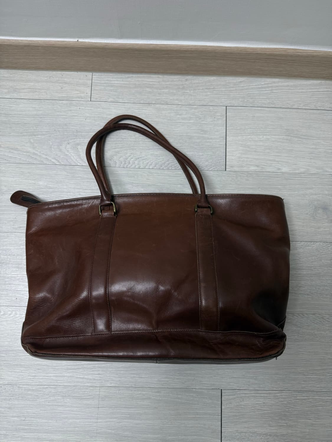 (OS)LLBEAN 엘엘빈 레더 라지 토트백 브라운 상품이미지1