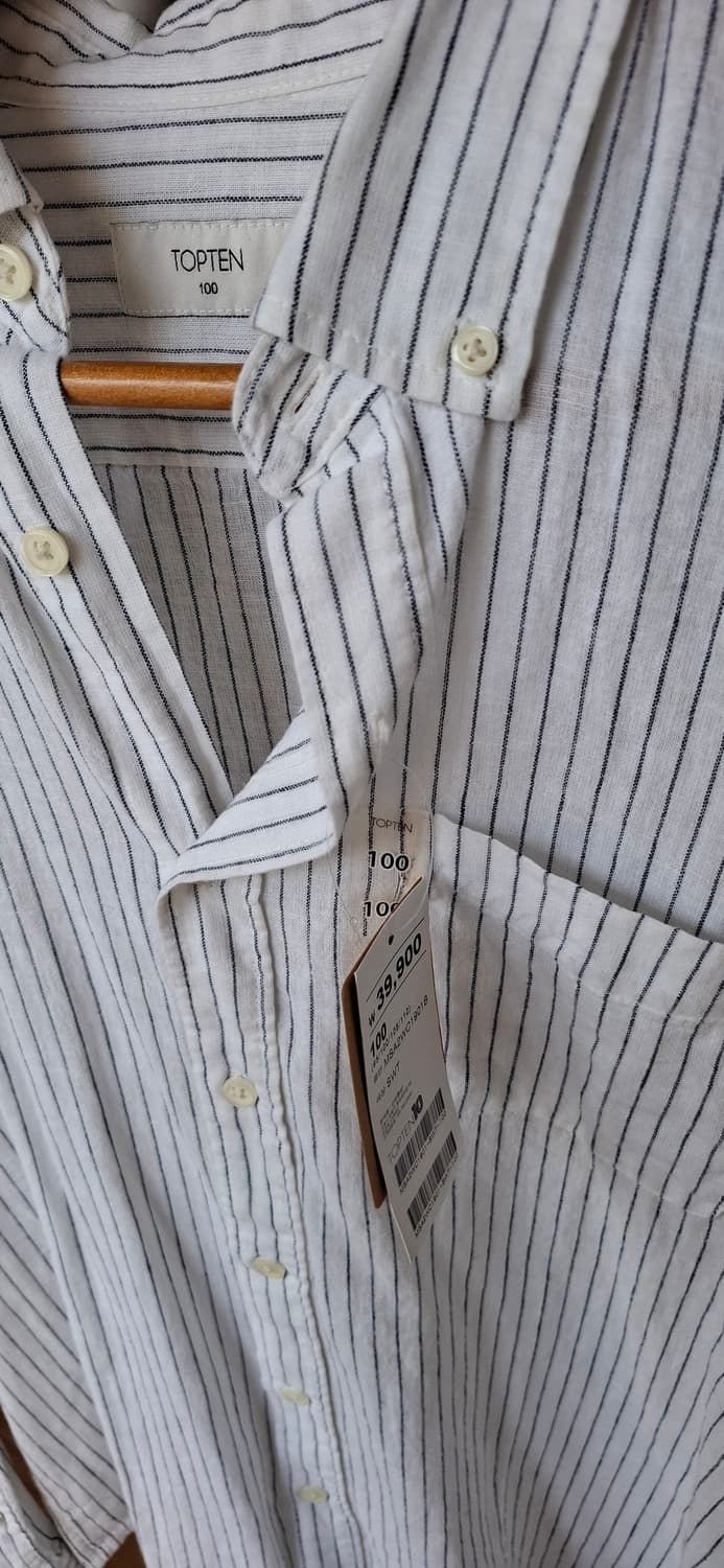 새제품) 탑텐 스트라이프 린넨 셔츠 100 상품이미지3