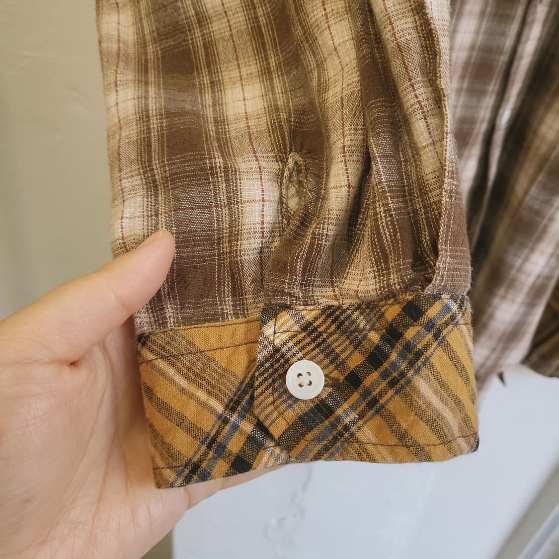 Gentle is.. 패치워크 면셔츠 상품이미지5