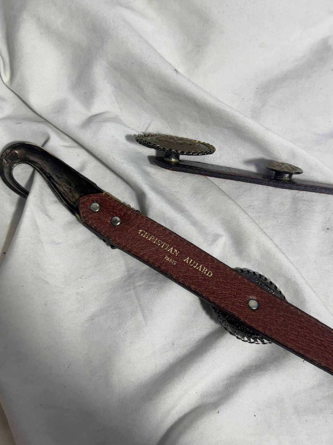 Chirstian aujard 콘초 후크 레더 벨트 웨스턴 상품이미지5