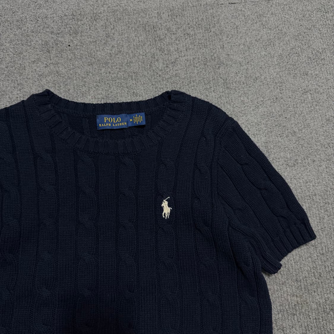 폴로 랄프로렌 네이비 반팔 니트 M 상품이미지1