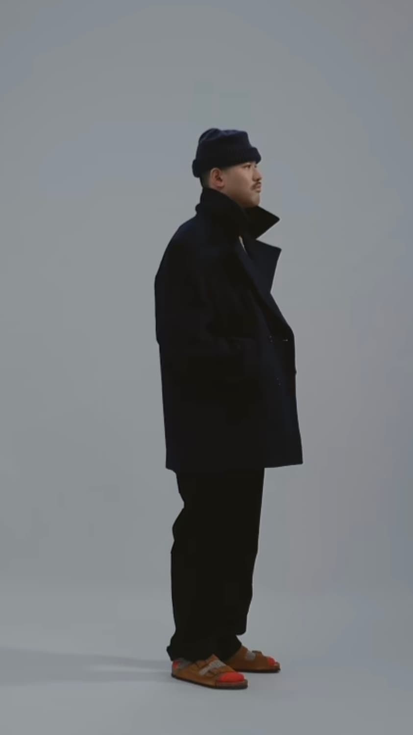 노클 코트(Hayes Pea Coat Navy With vaho) 상품이미지1