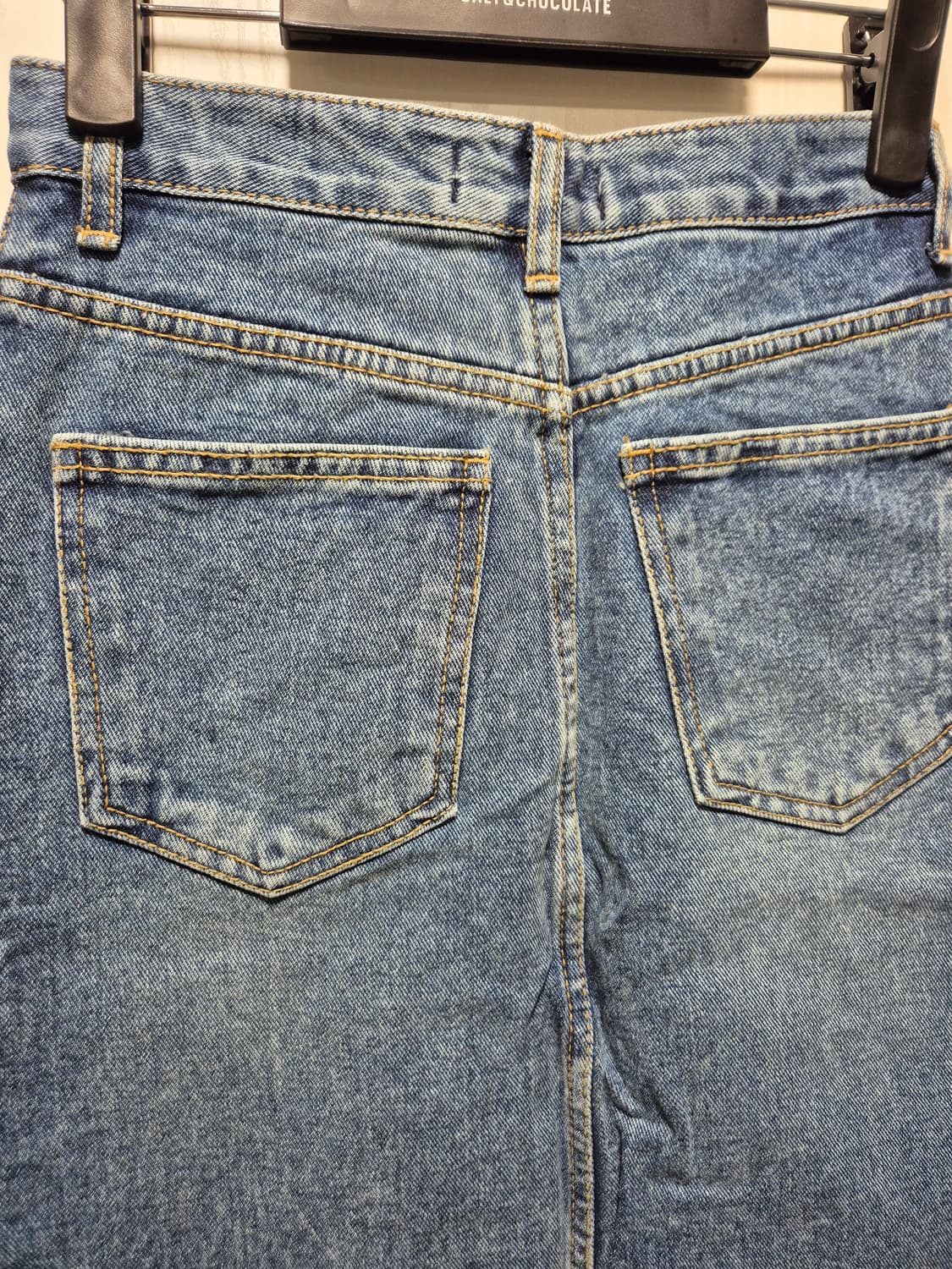 (새상품)vtg 중청 롱 데님 스커트 트임  스커트 상품이미지7