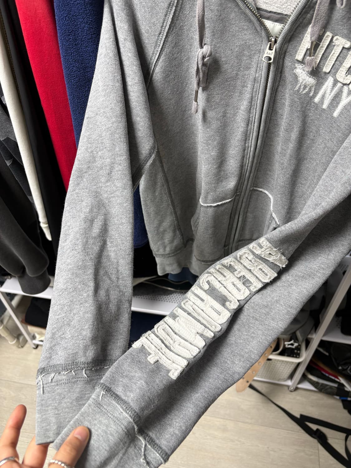 Abercrombie & Fitch 그레이 후드집업 상품이미지3