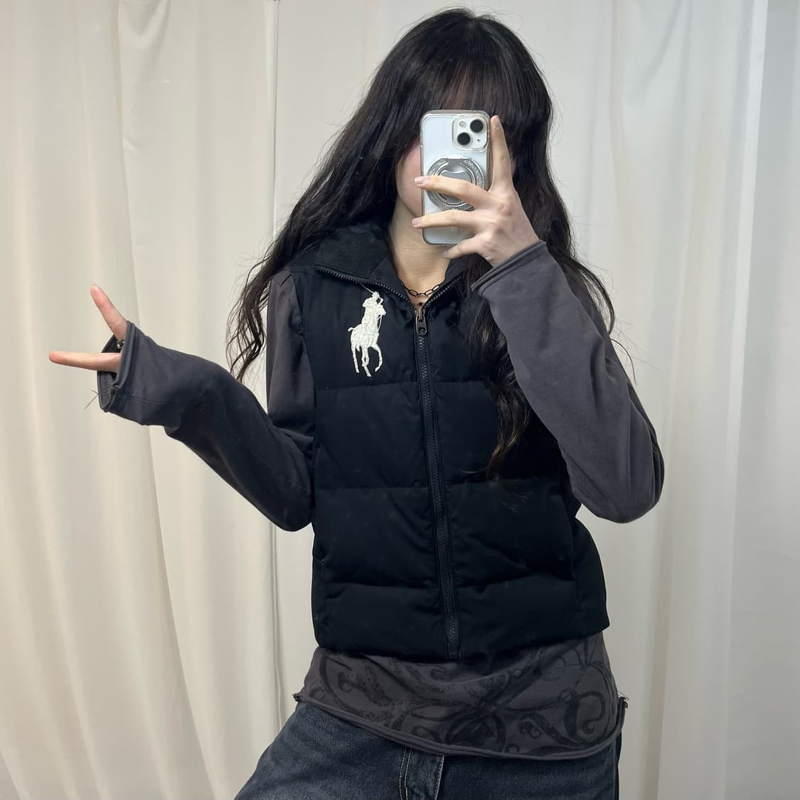 Polo Big Pony Black Padding Vest   상품이미지2