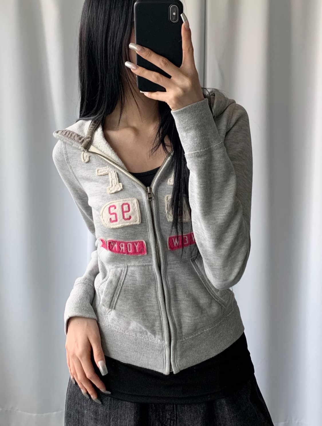 아베크롬비 후드집업 그레이s 상품이미지1