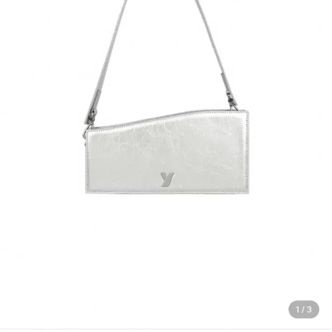 Yuse 유즈 wave line cow hide 레더 숄더백 실버 상품이미지1