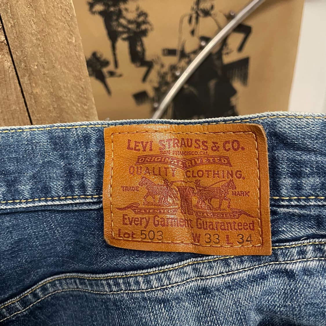 00s 리바이스 503 재팬 라인 워시드 스트레이트 데님 팬츠 상품이미지7