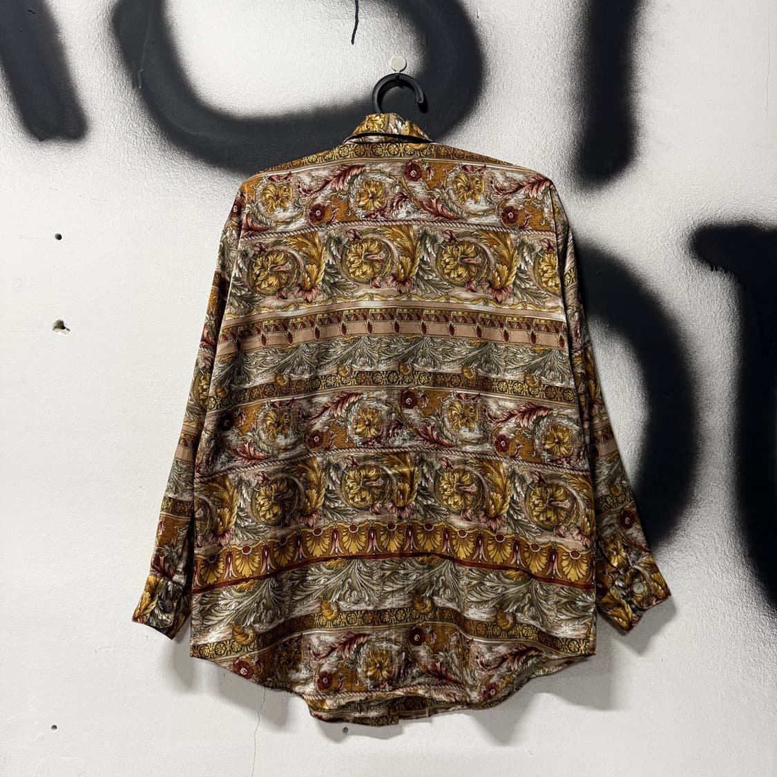 VTG 빈티지 오리엔탈 패턴 금장 원포켓 긴팔 셔츠 상품이미지2