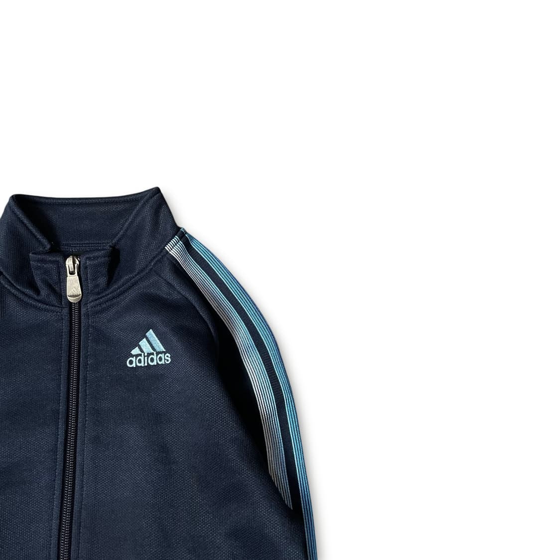 아디다스 키즈 스카이블루 로고 네이비 그라데이션 라인 트랙탑 6 상품이미지2