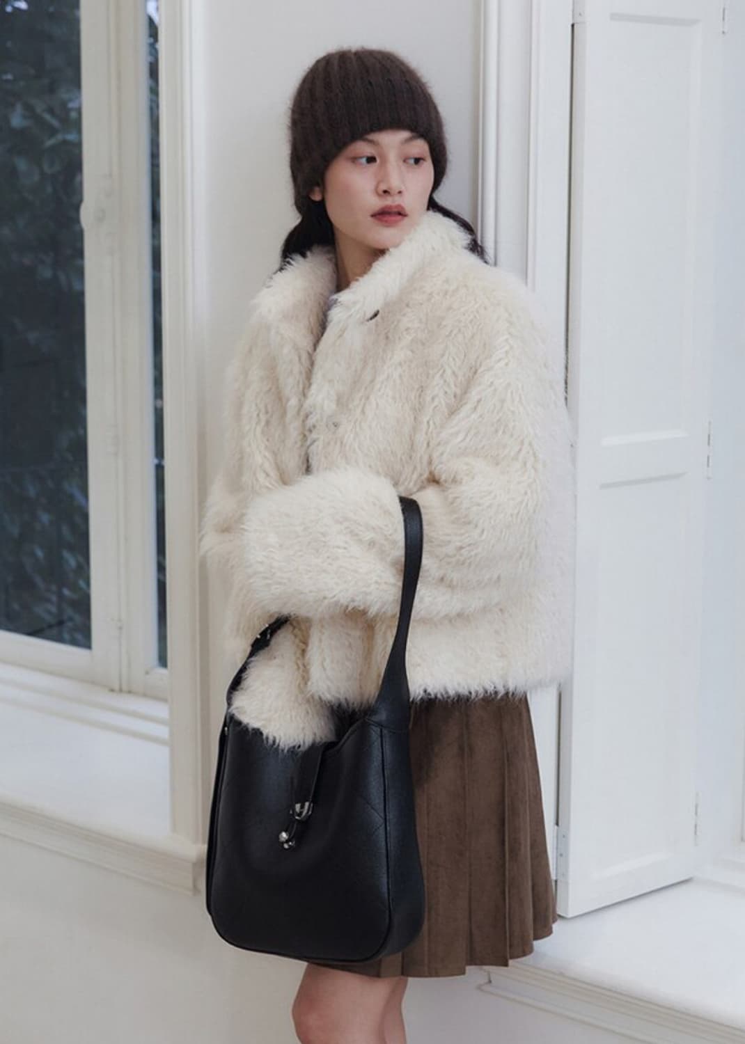 르아보네 퍼 자켓 아이보리 M 상품이미지2