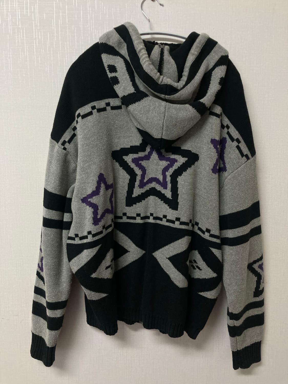 엑스톤즈 스타 캣 코위찬 니트 후드 집업 (BLACK)  상품이미지3