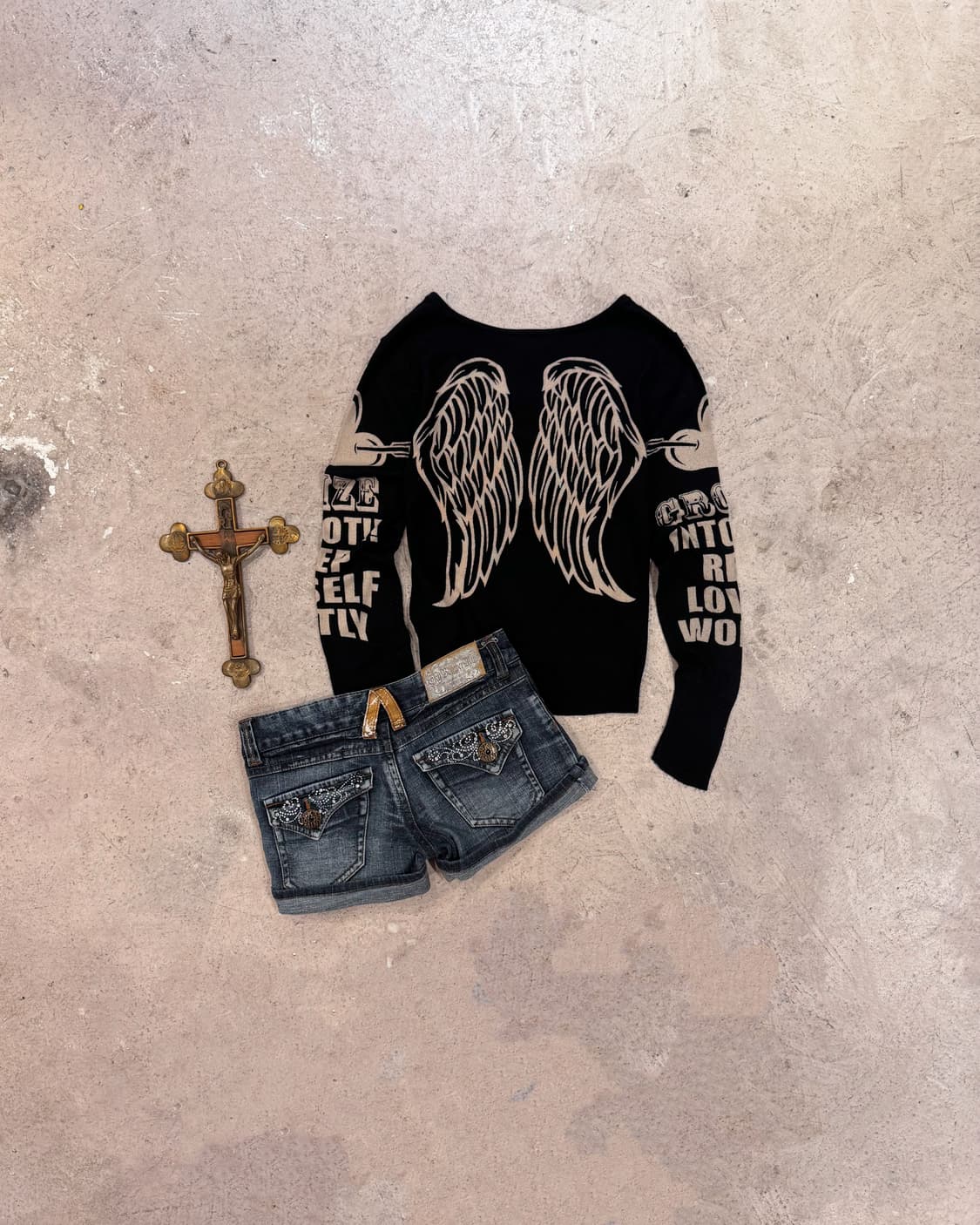 날개 프린팅 롱슬리브 상품이미지5