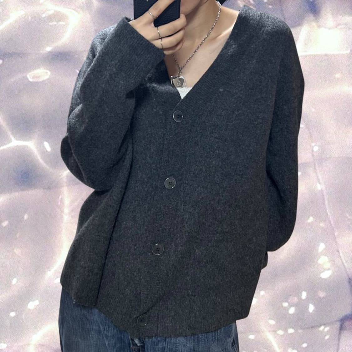 COS 코스 울 니트 가디건 챠콜 그레이 XL  상품이미지3