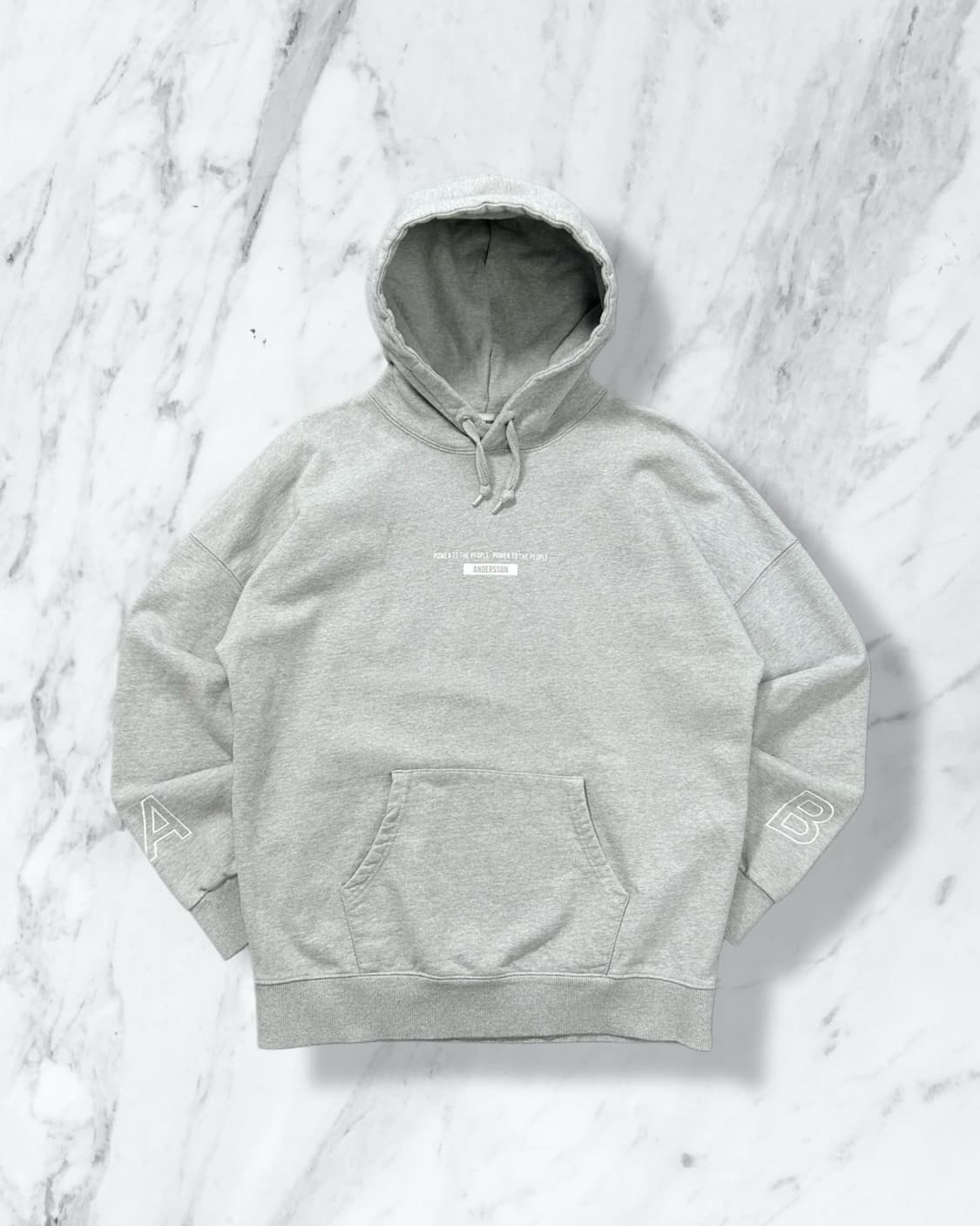 엔더슨벨 빅로고 그레이 후드티  상품이미지1