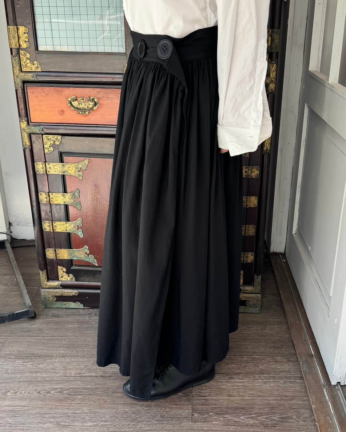 요지 야마모토 YS 버튼 랩 스커트 상품이미지2