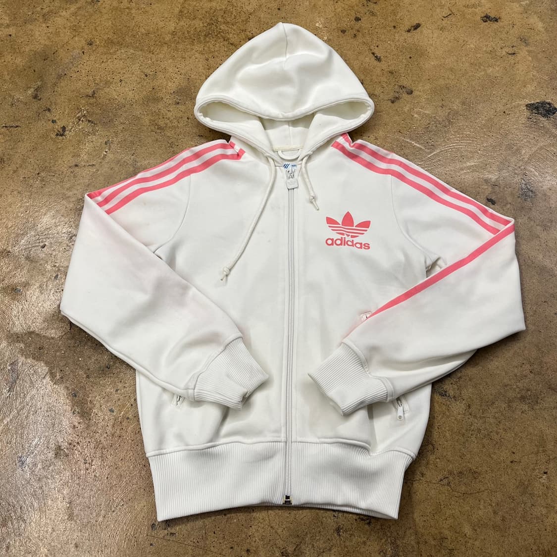 아디다스 화이트 핑크 흰핑 후플 후드집업 90 상품이미지2