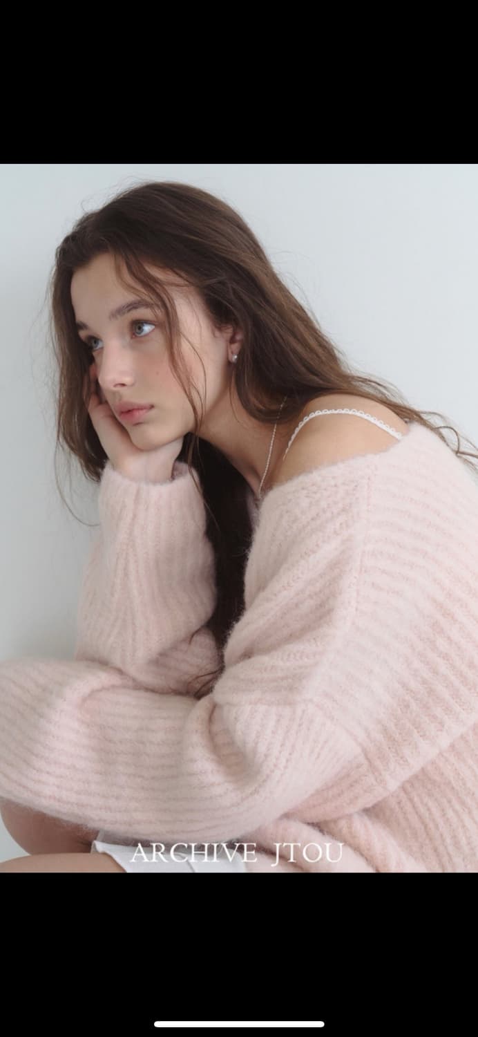 아카이브제이투유 알파카 오버사이즈 니트 핑크 상품이미지5