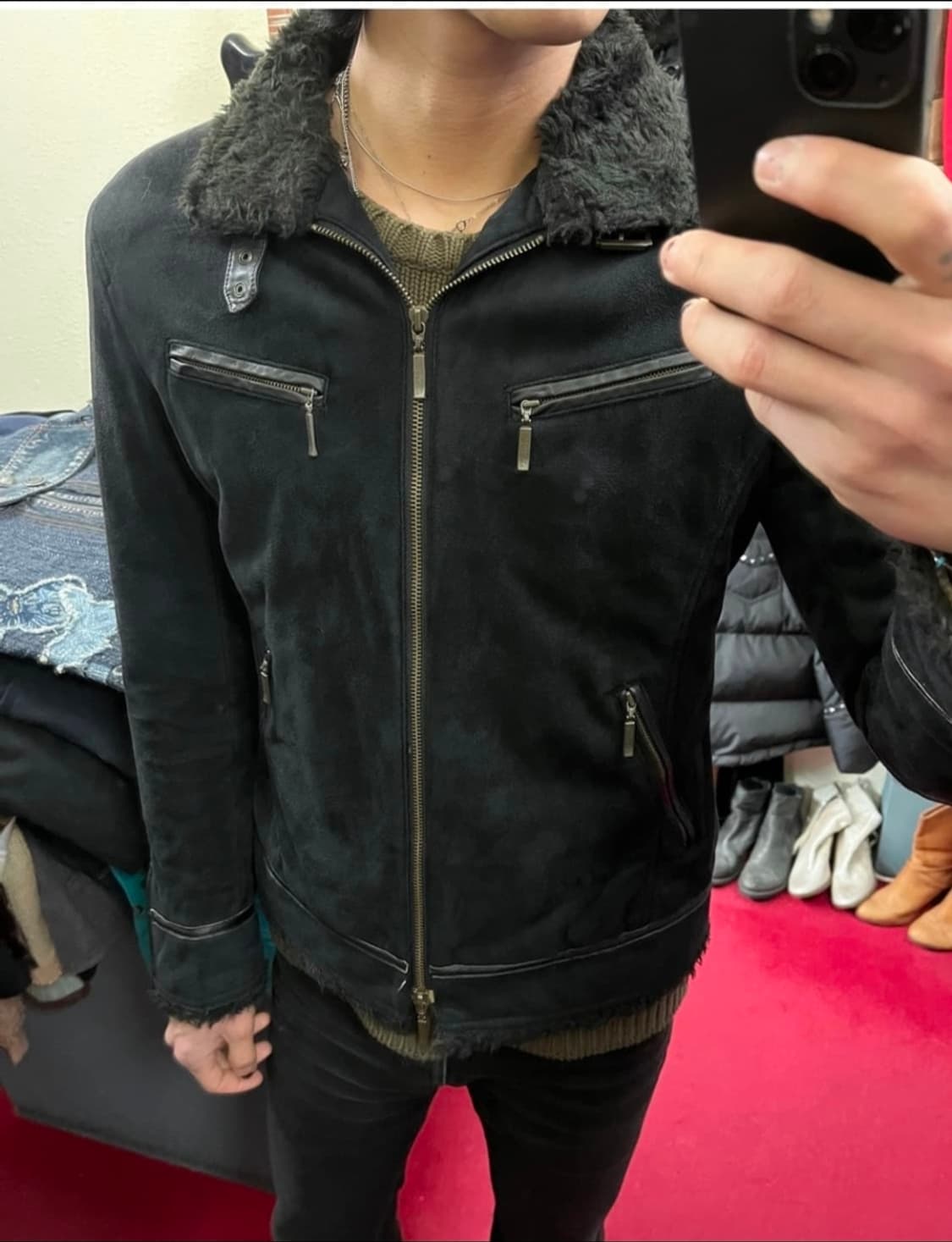 버버리 블랙라벨 레더 스웨이드 자켓 상품이미지4