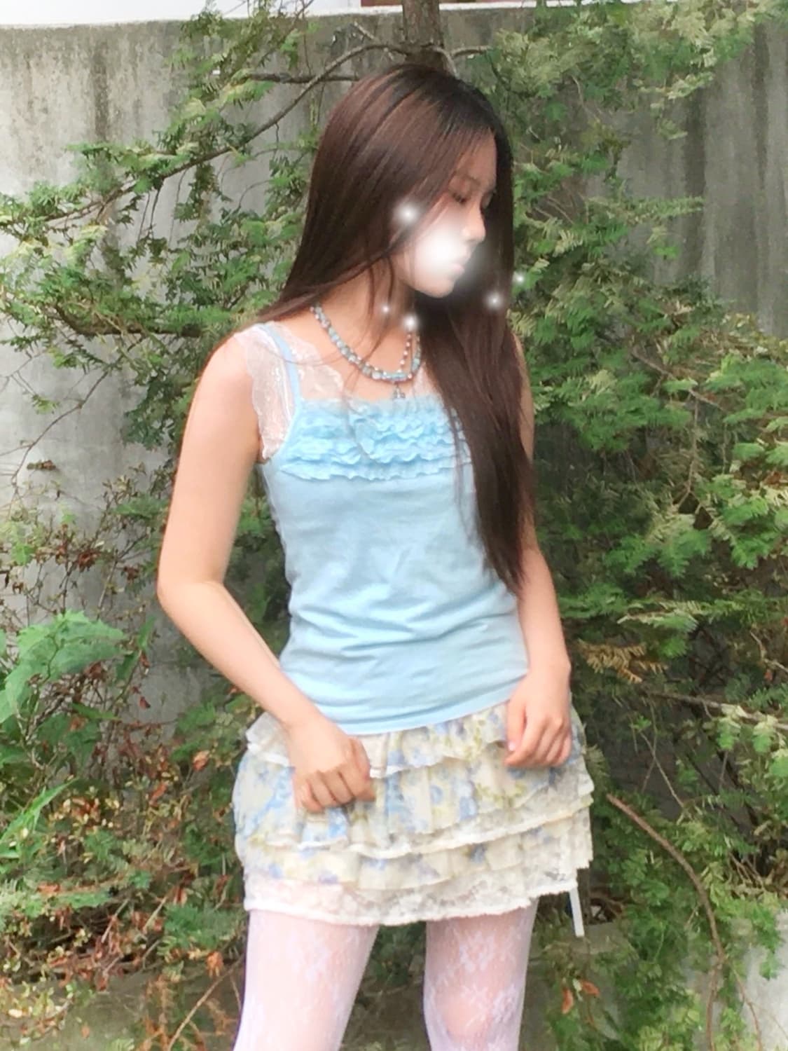 블루 프릴 슬리브리스 상품이미지2