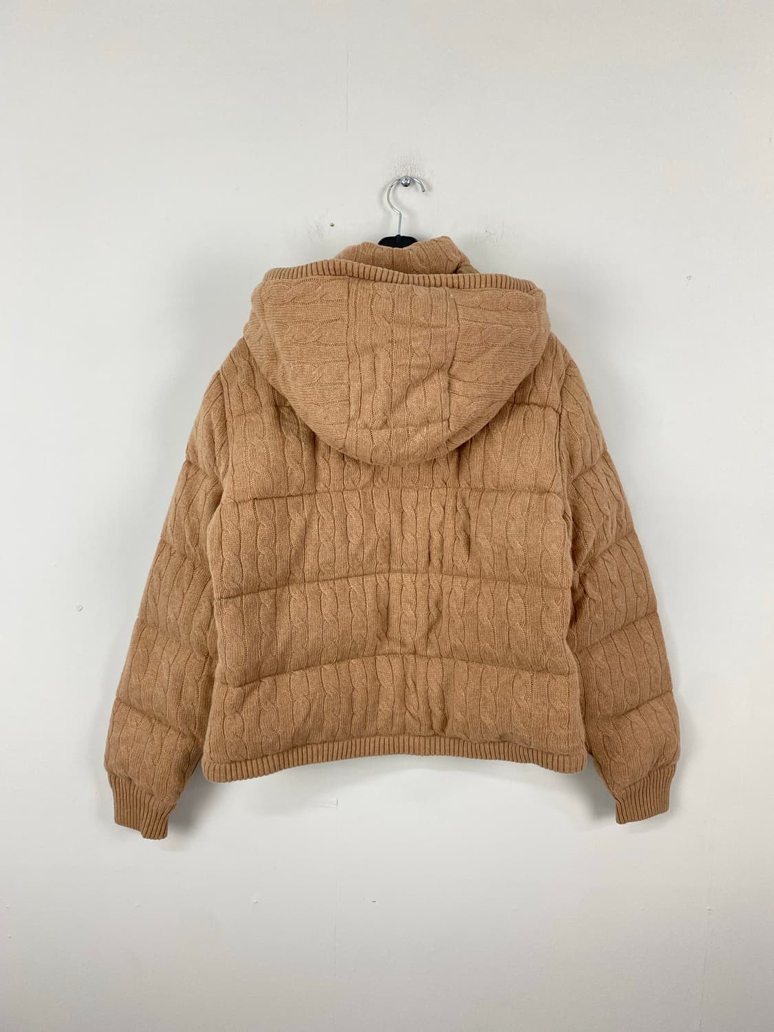 폴로 랄프로렌 케이블 니트 울캐시미어 후드 다운패딩 M 상품이미지2