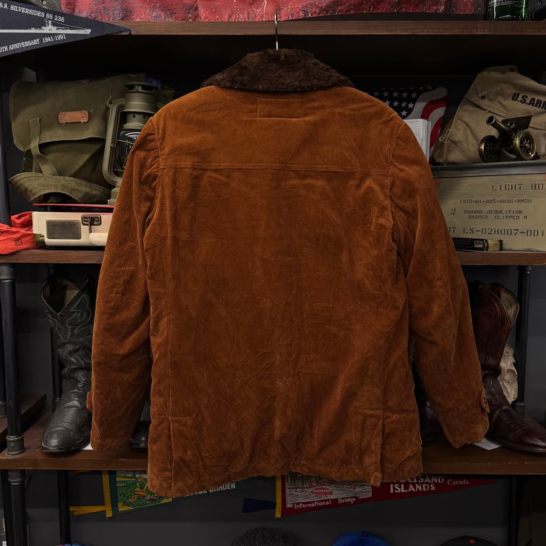 90s LLBEAN 엘엘빈 코듀로이 퍼 랜치 시어링 하프 코트 상품이미지2