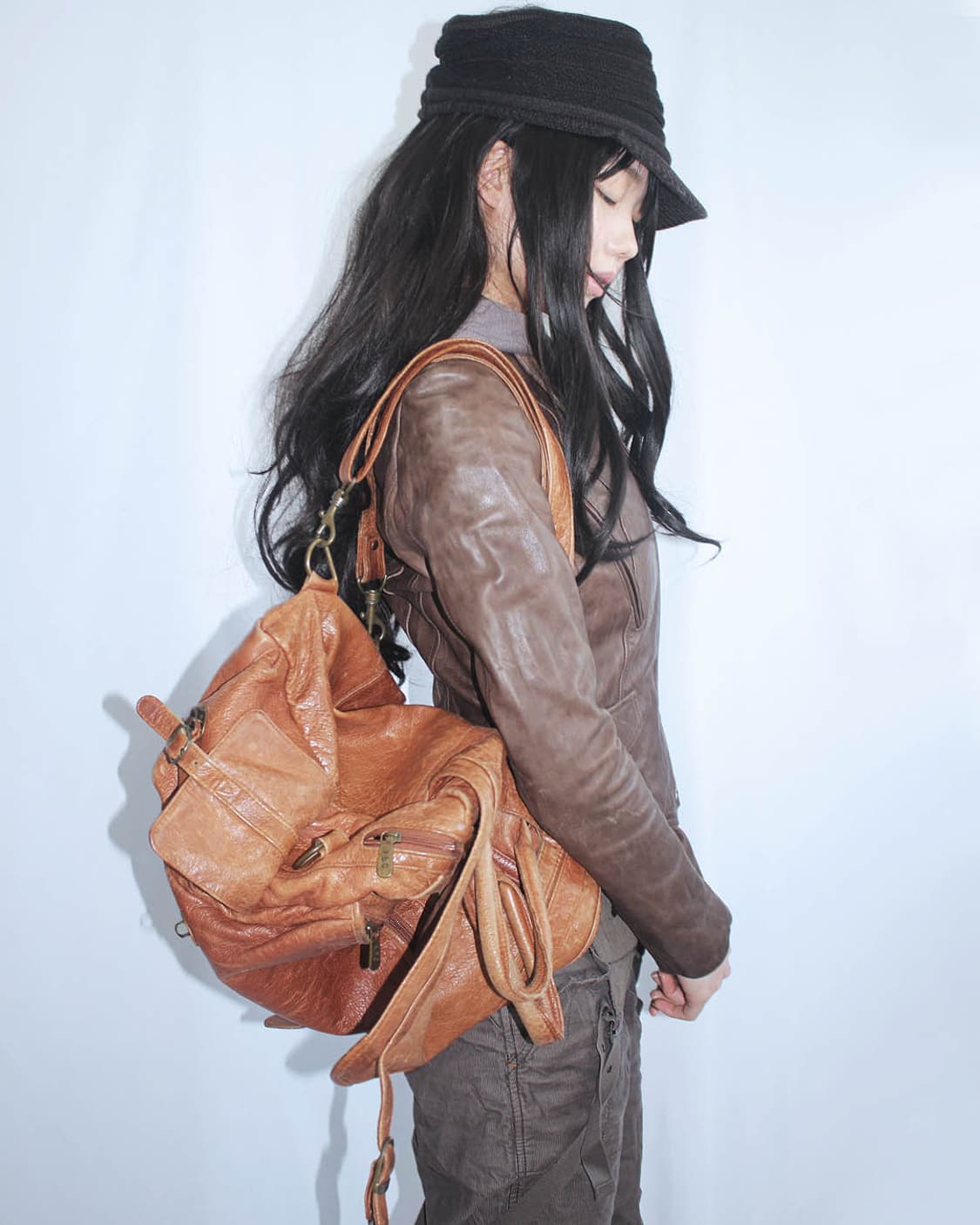 Reddish-brown leather 3way back 상품이미지9