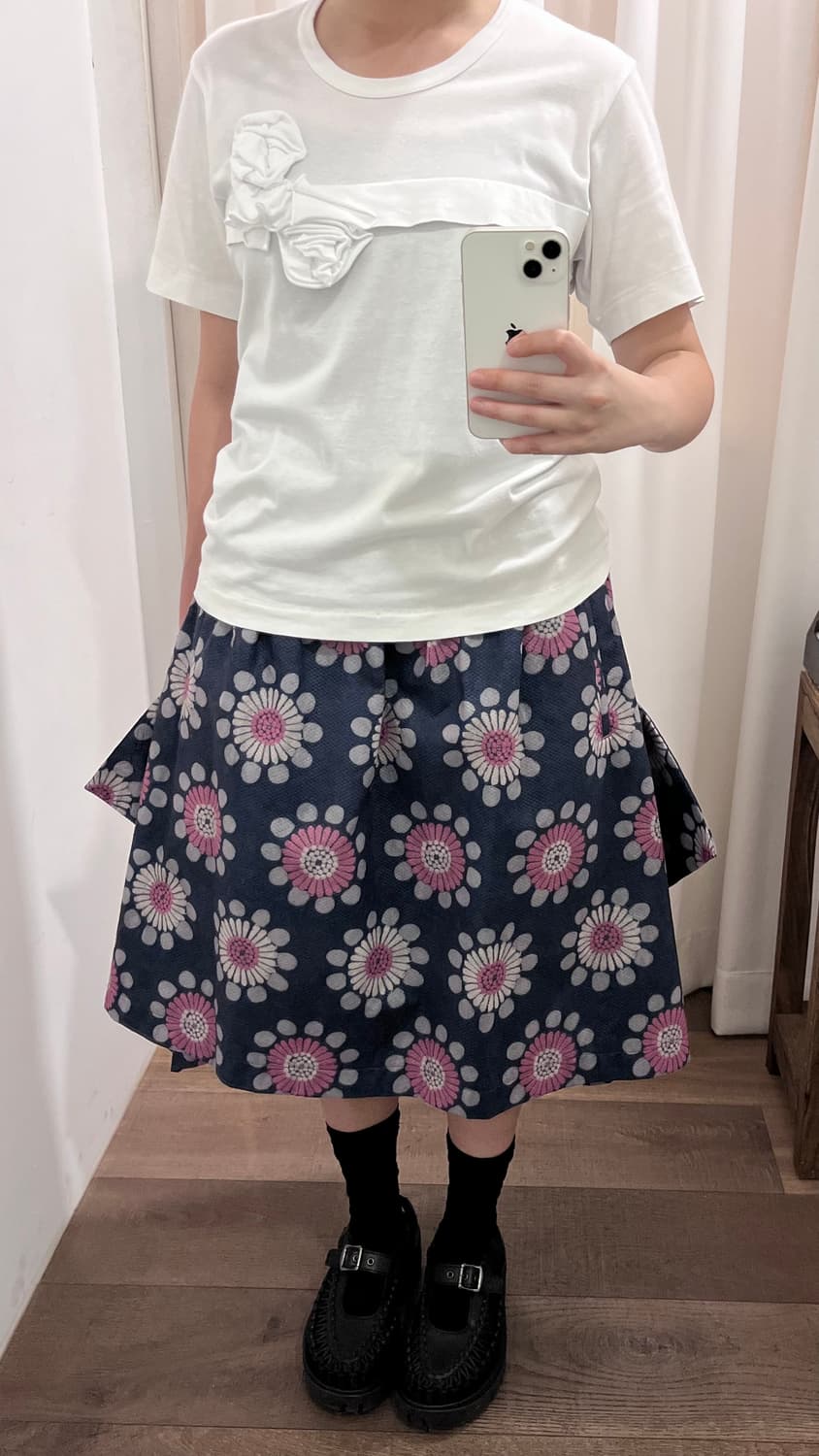Floral Pattern Transformed Felt Skirt 상품이미지6