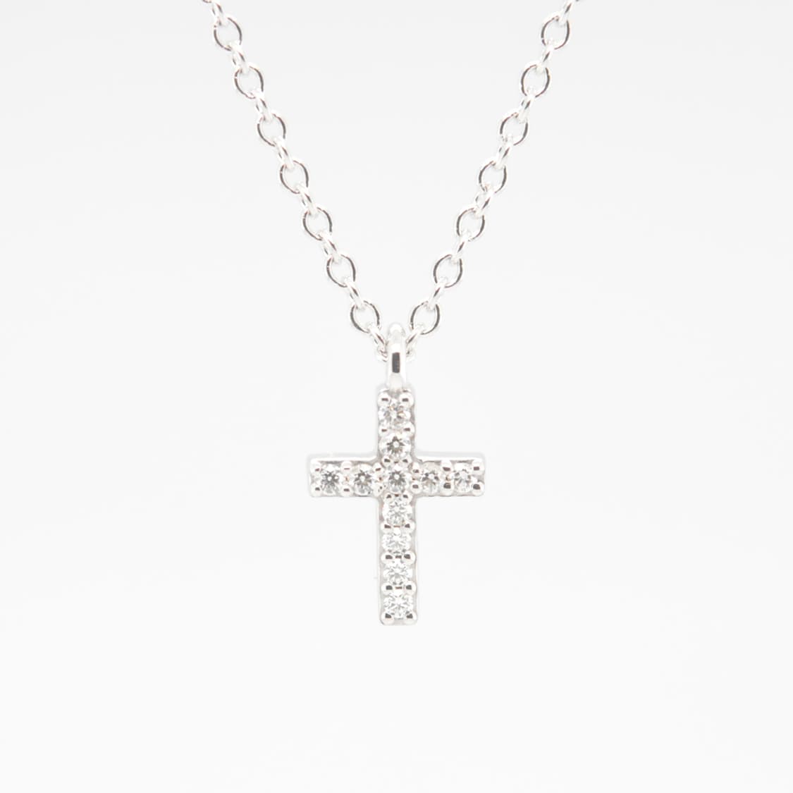 티파니앤코 메트로 크로스 십자가 천연다이아 18K 화이트 펜던트 목걸이 상품이미지1