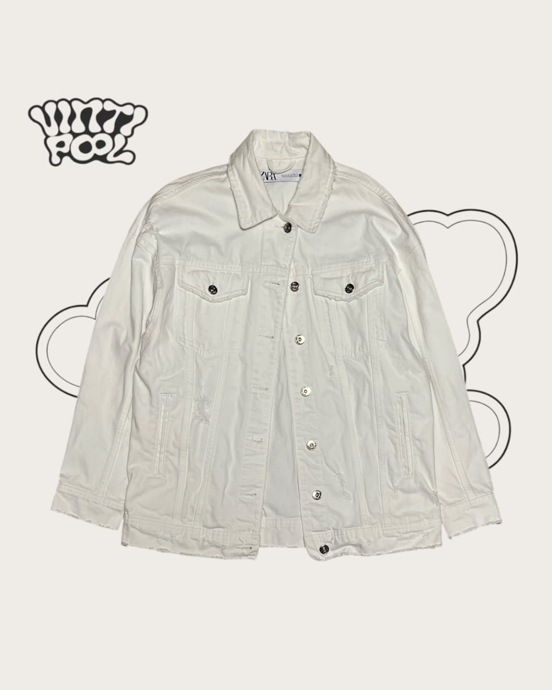 자라 데님 자켓 화이트 상품이미지1