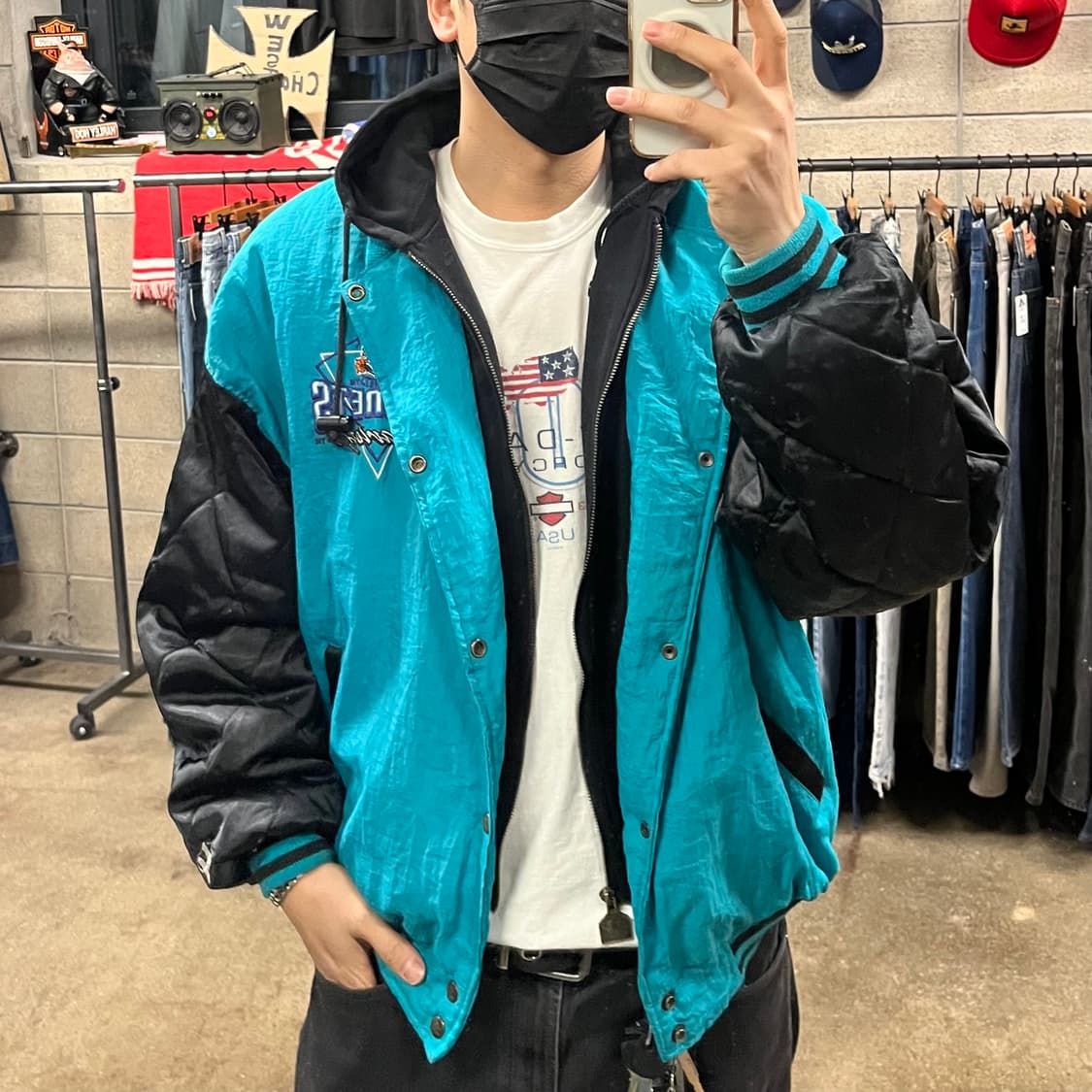 90s NBA 샬럿 호네츠 후드 자켓 (110) 상품이미지8