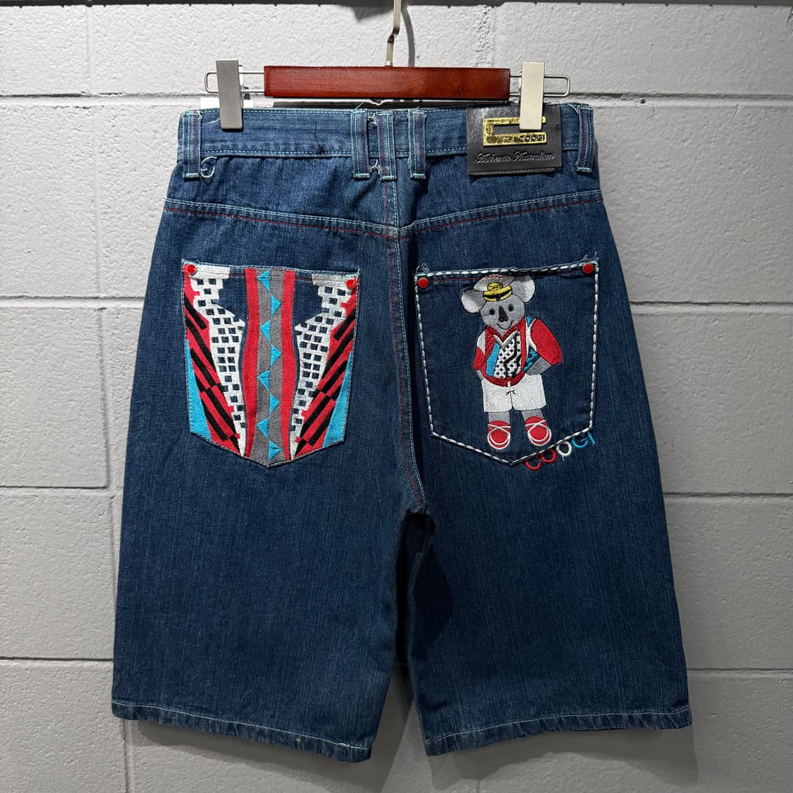 쿠지 코알라 자수 데님 반바지 상품이미지1