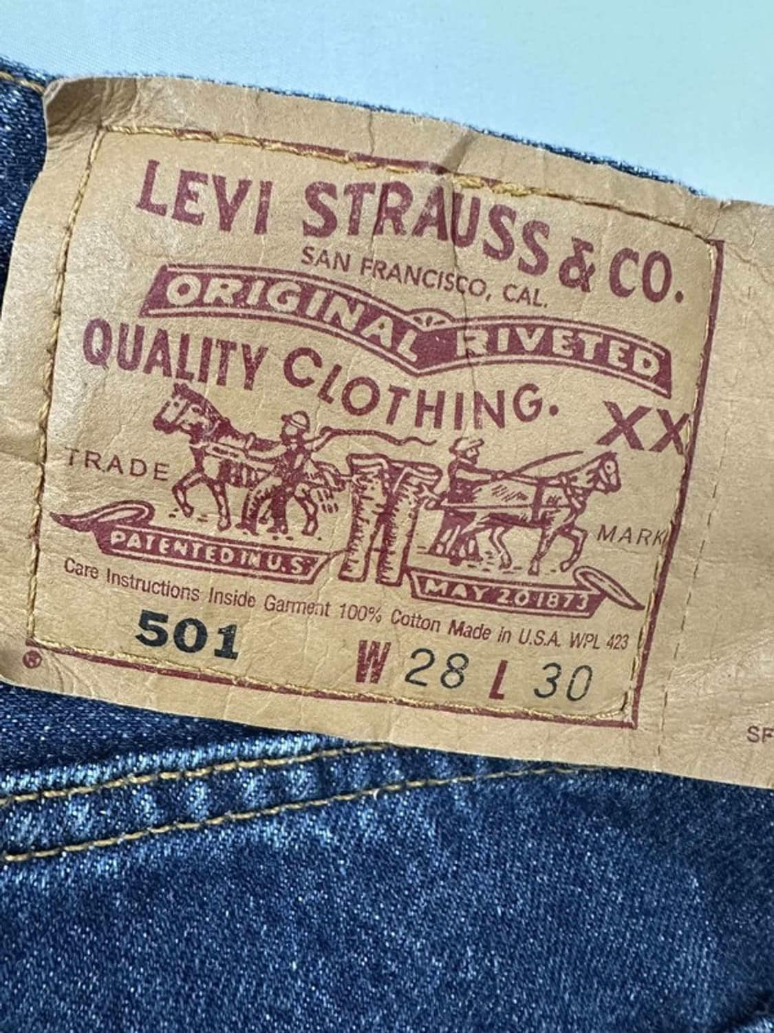 [W28 L30] LEVI'S 리바이스501 90s USA 레어 블랭크탭 상품이미지6