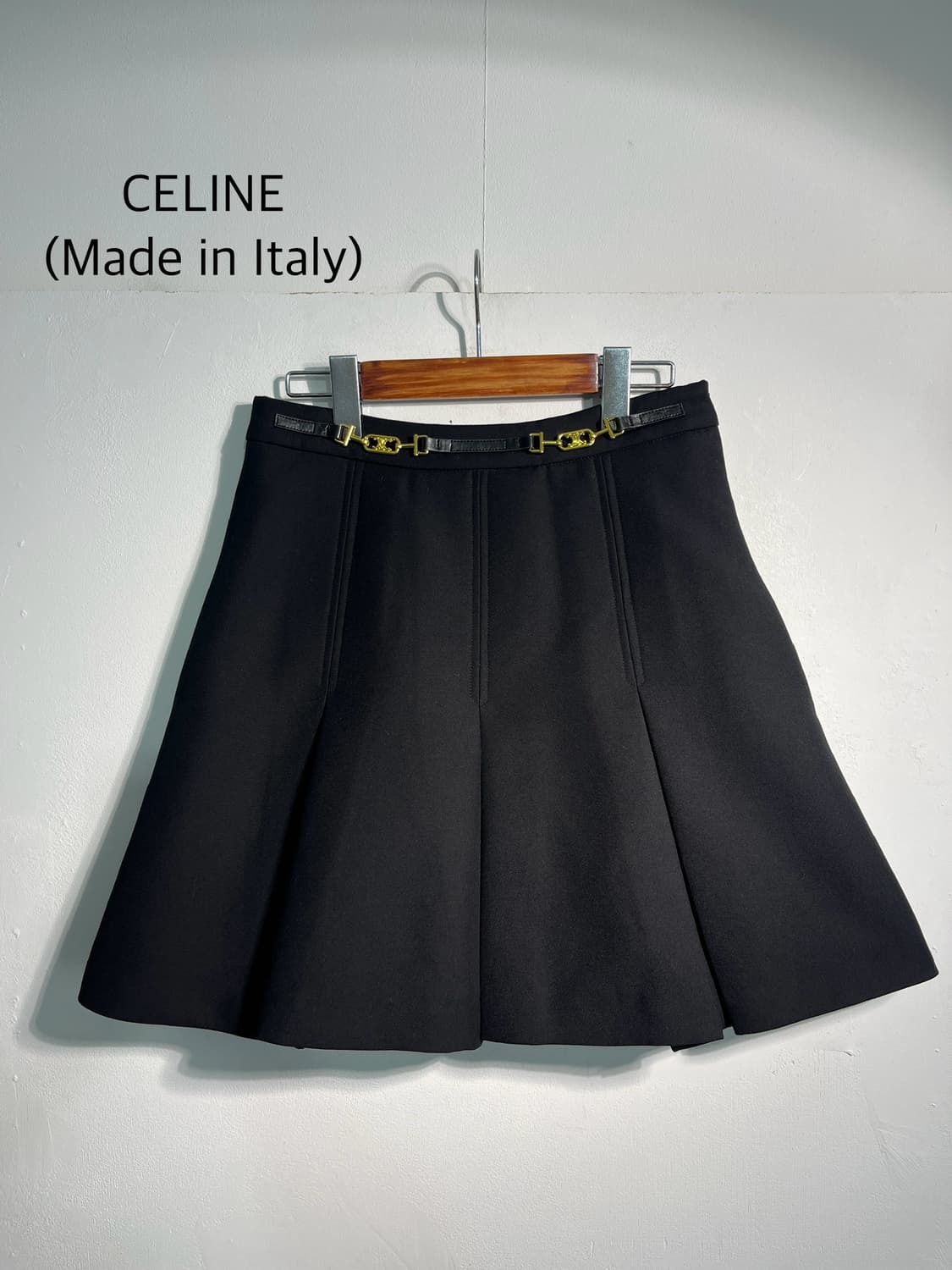 CELINE 셀린느 로고 울 혼방 미디 스커트 L (27.5inch) 상품이미지1