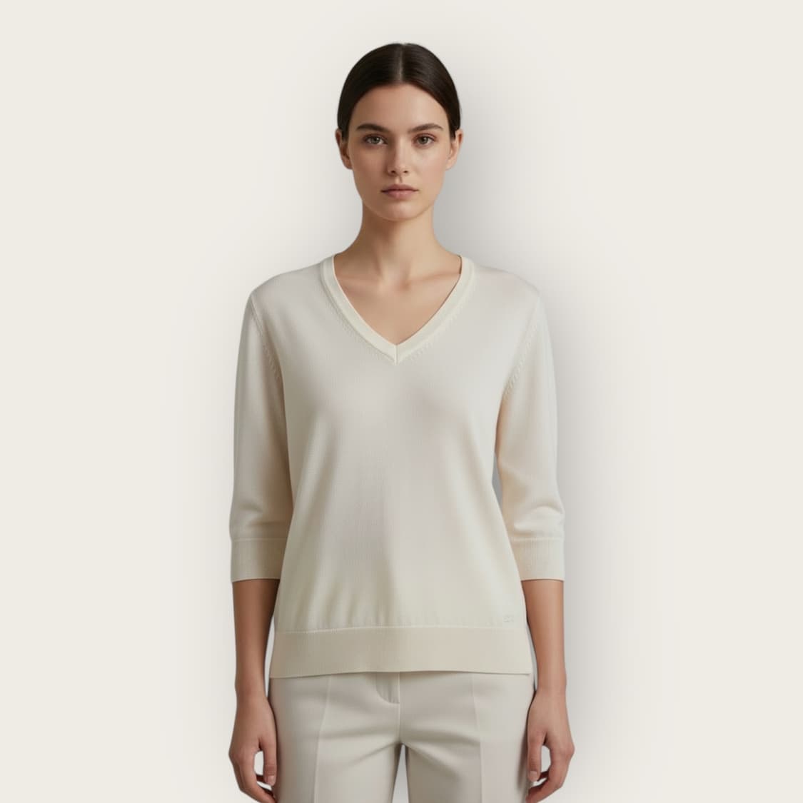 38/ 에르메스 캐시미어 100% 브이넥 니트 상품이미지1