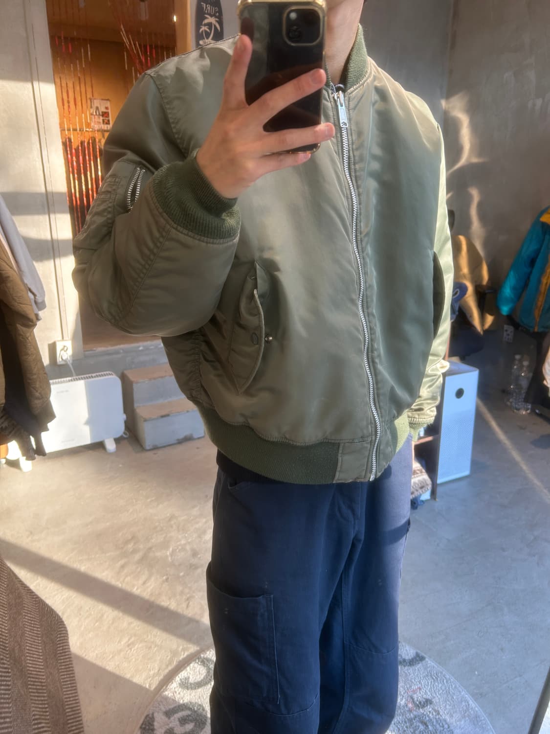 빈티지워싱 밀리터리 항공점퍼 상품이미지2