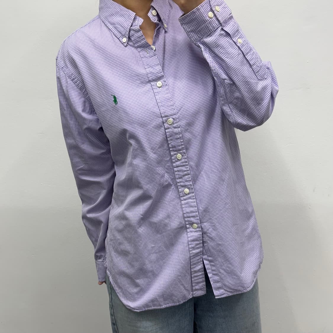 [L] 랄프로렌 연보라 깅엄체크셔츠 상품이미지1