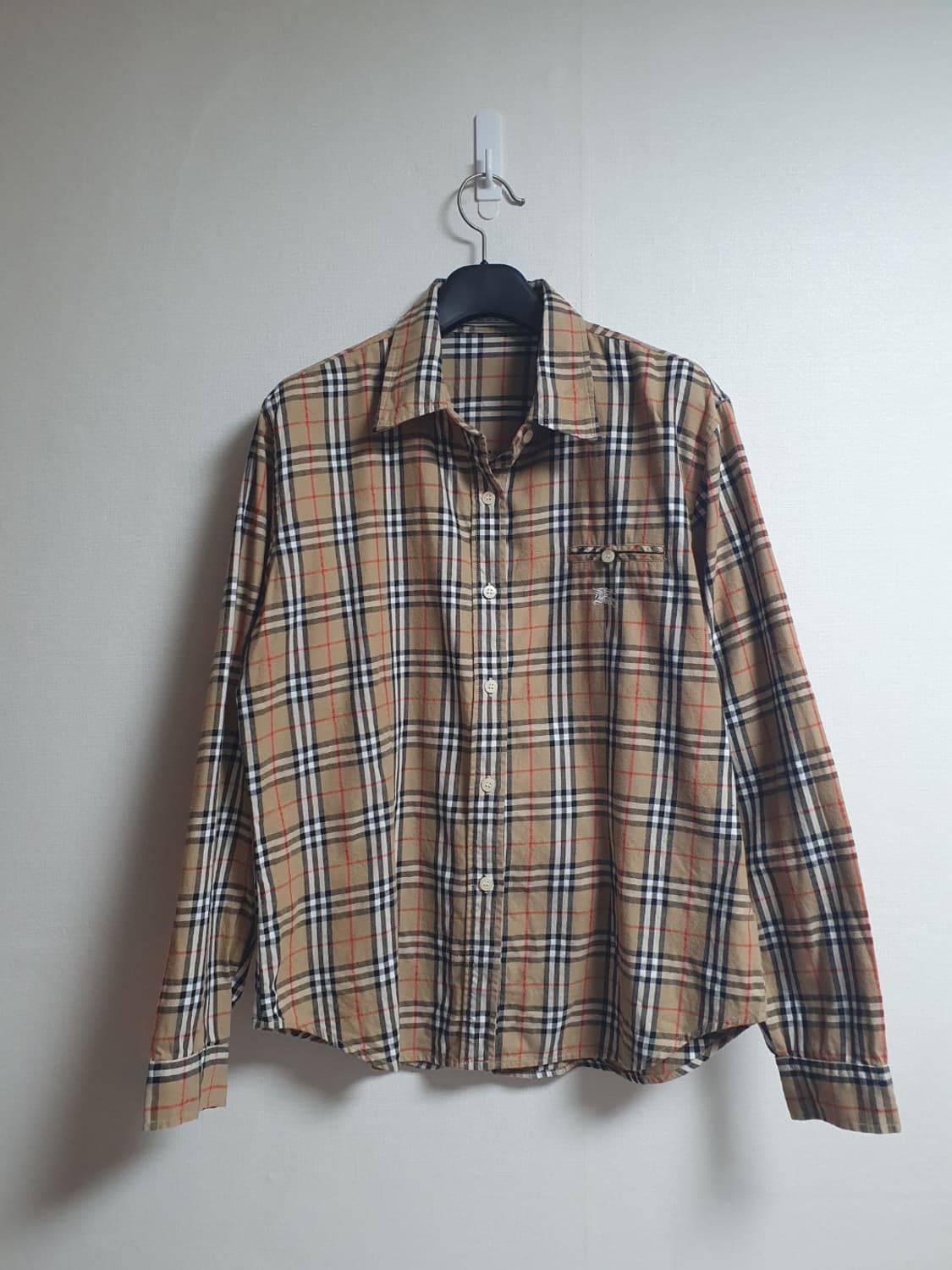 버버리 런던 노바체크 코튼 셔츠 S 상품이미지2