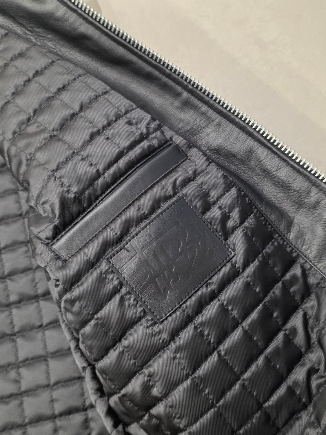 스투시 카페 레이서 레더 자켓 블랙 (M, 100) 상품이미지4