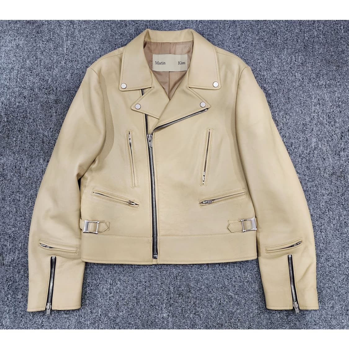 마뗑킴 램스킨 라이더 레더 자켓 양가죽 자켓 M 상품이미지1