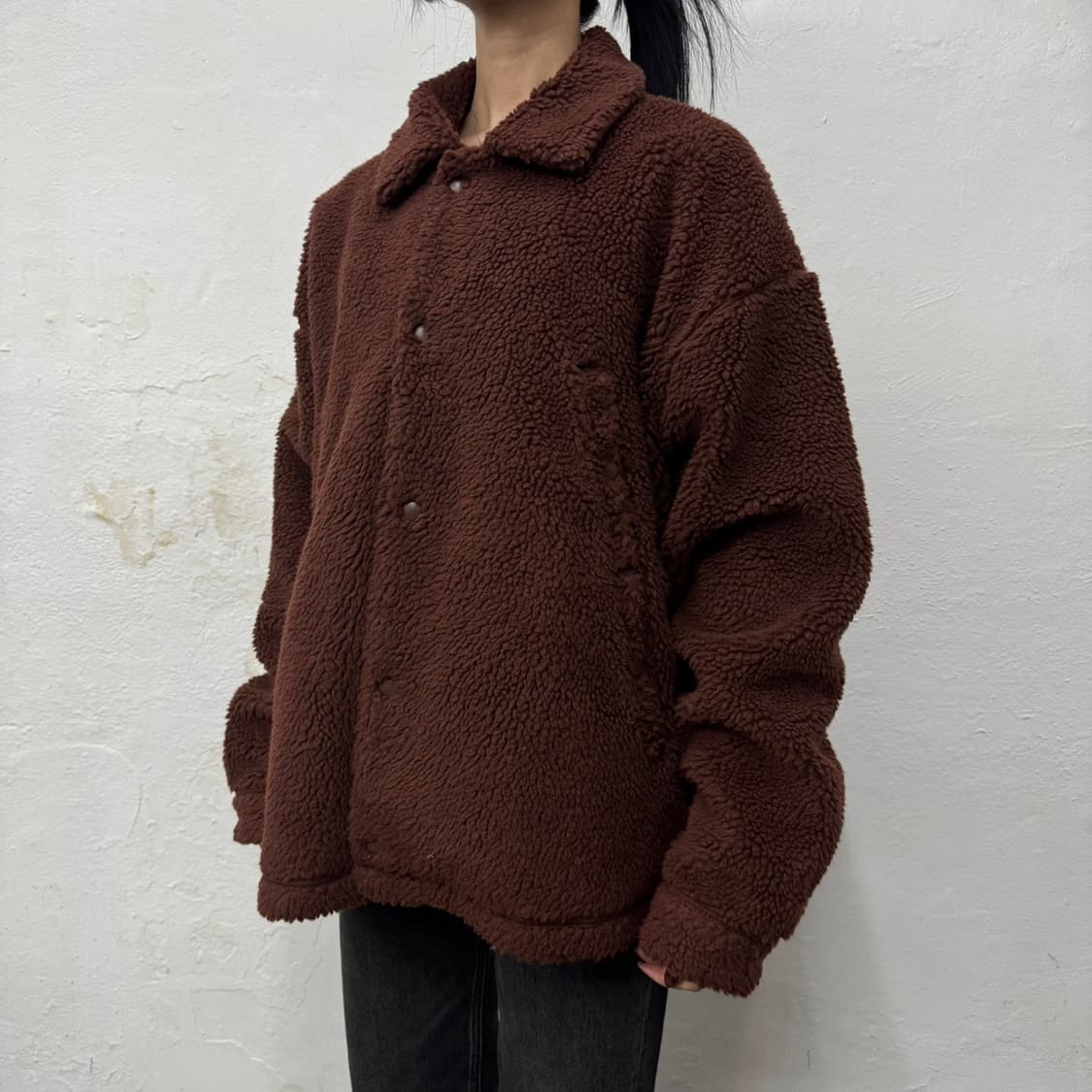 빔즈(B:MING by BEAMS) 브라운컬러 혼방 스냅버튼  상품이미지1