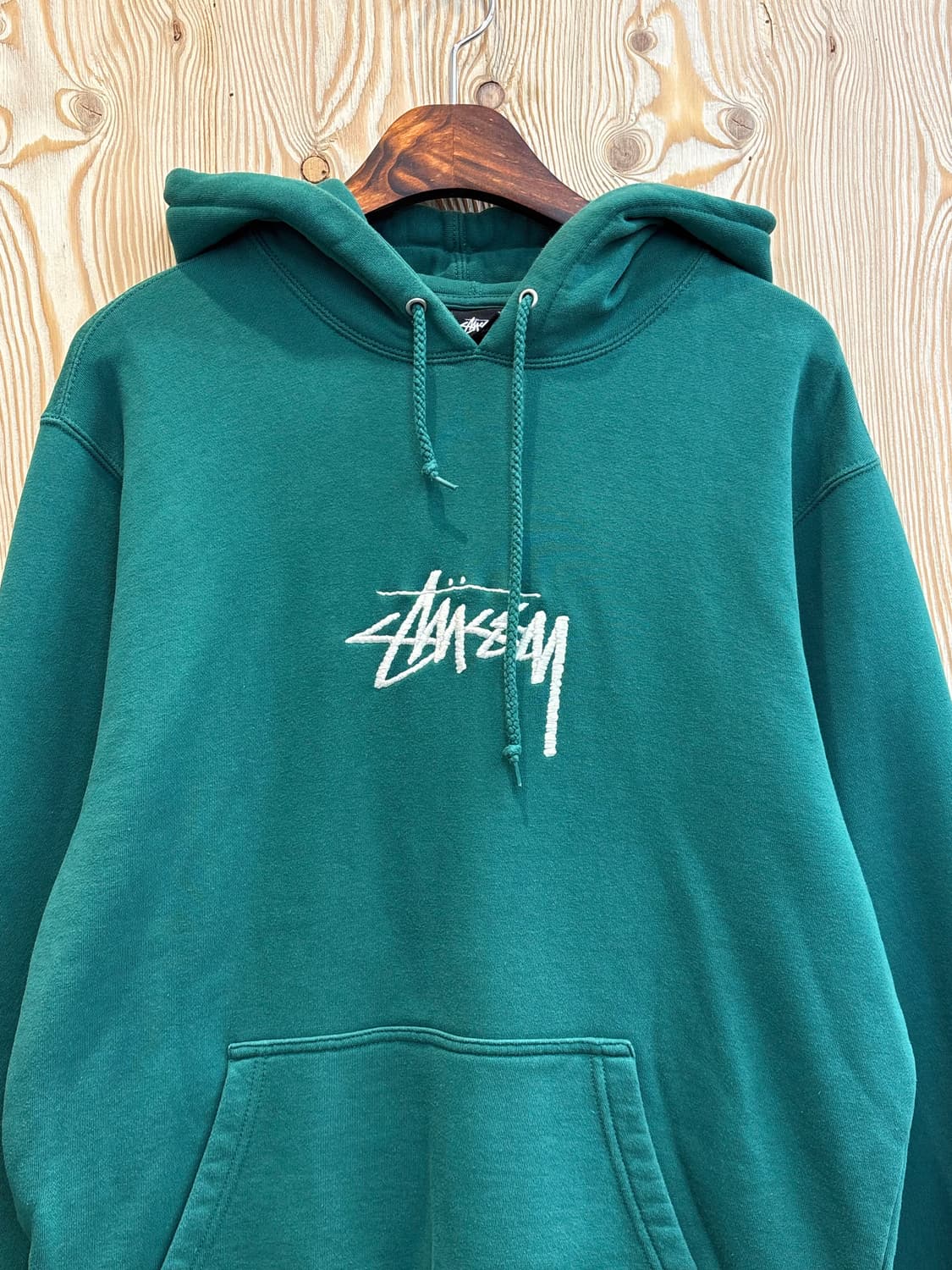 스투시 스탁 자수로고 후드 그린 상품이미지2