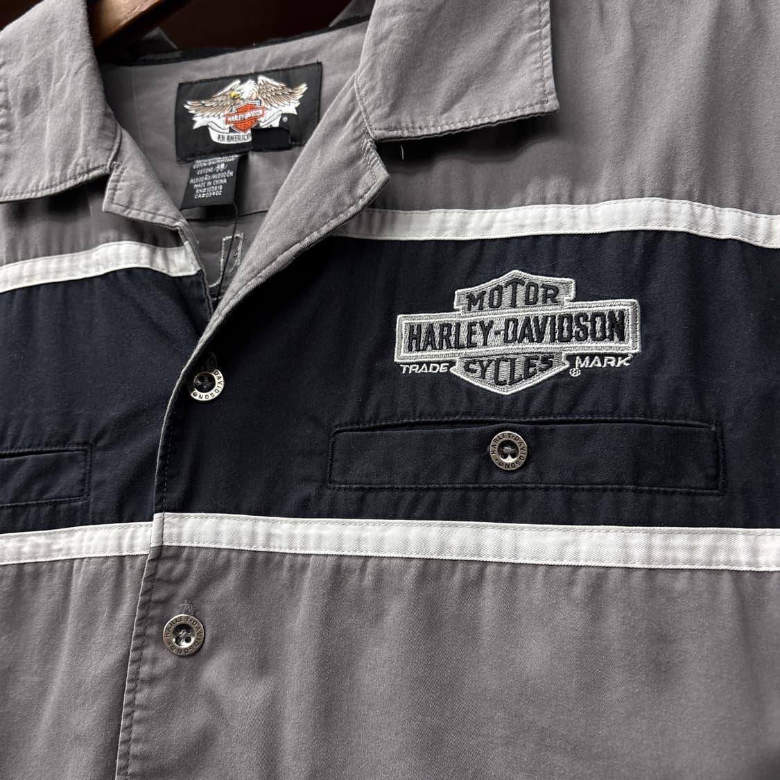 할리데이비슨 빅 시그니처 심볼 자수 메카닉 워크셔츠 N1294 상품이미지6
